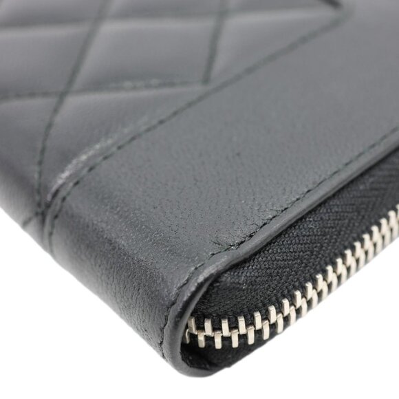 Chanel  Mademoiselle Vintage Quilted Leather Zip Around Wallet Black - Picture 6 of 15